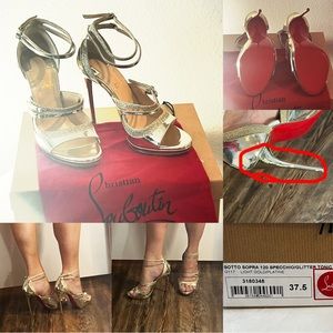 CHRISTIAN LOUBOUTIN
SOTTA SOPRA 120 
SPECCHIO/GLITTER TONIC
light gold/platine